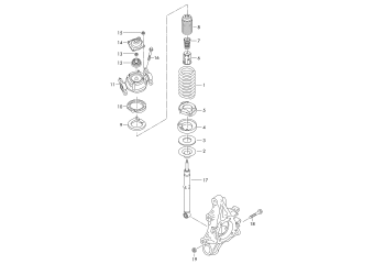 Coil spring, shock absorbers rear PR-1BA, 1BB, 1BE, 1BW