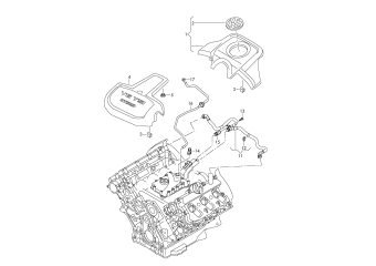 Cover for engine compartment, ventilation for cylinder block 3.0ltr. petrol engine+, CGEA, CGFA, CJTA