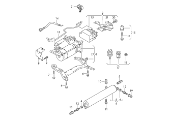 Air supply unit, pressure accumulator, valve unit