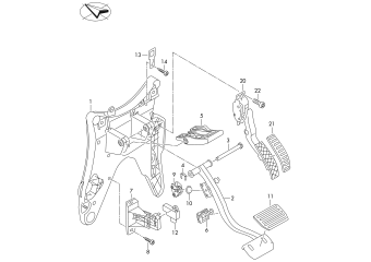 Brake and accel. lever mech.