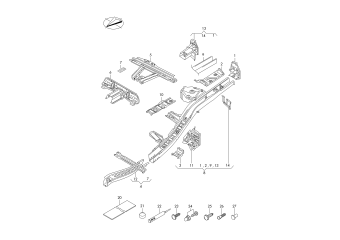 Frame part, side member center rear