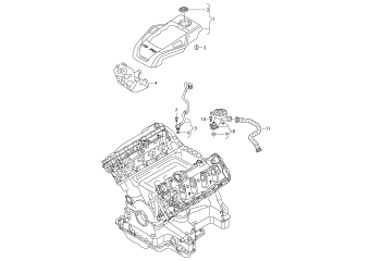 Cover for engine compartment, ventilation for cylinder block 4.2 ltr. petrol engine+, CGNA