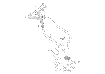 Heater, coolant hoses for heater upper
