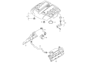 Cover for engine compartment, ventilation for cylinder block 3.0ltr. diesel engine+, CJMA, CNRB, CRCA, CRCD, CVVA, CVWA
