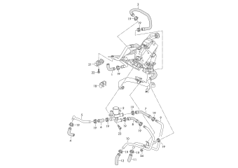 Heater, coolant hoses and pipes PR-9AD+9M1, 9M9