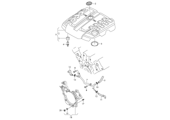 Cover for engine compartment, ventilation for cylinder block 4.2 ltr. diesel engine+, CKDA
