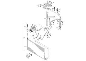 Refrigerant circuit a/c condenser with fluid reservoir 3.6ltr. 6-cylinder+, petrol engine