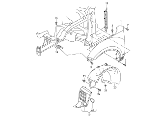Wing wheel housing liner front