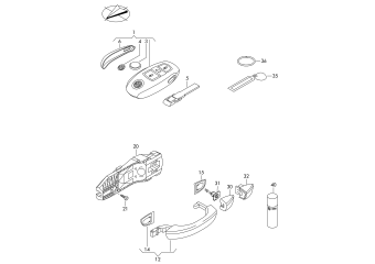 Key, door handle, exterior lock cylinder sets front