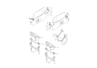 Sun vizors, grab handle