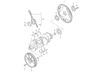 Crankshaft, conrod, bearings 4.2 ltr. petrol engine+, CGNA