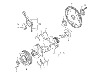 Crankshaft, conrod, bearings 3.0ltr. diesel engine+, CJMA, CNRB, CRCA, CRCD, CVVA, CVWA