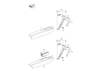 Armrest for door panel, cover for grab handle