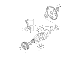 Crankshaft, conrod, bearings 4.2 ltr. diesel engine+, CKDA