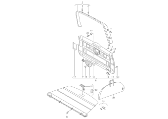 Rear lid trim panel, cover blind for luggage compartment