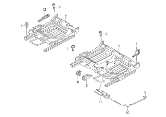 Seat frame, adjustable rear, left and right