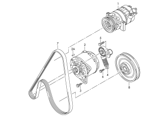 Connecting and mounting parts for alternator 4.2 ltr. CKDA
