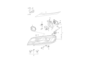 Head light for gas discharge, lamp, control unit for automatic headlight range control PR-8IH