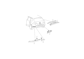 Additional brake light, licence plate light, rear fog light, rear light reflector