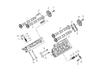 Camshaft, valves 3.0ltr. diesel engine+, CJMA, CNRB, CRCA, CRCD, CVVA, CVWA