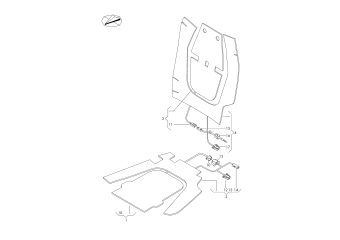 Electrical parts for seat and backrest heating, rear PR-3NW+4A4