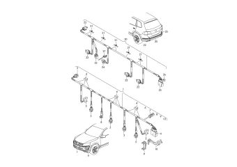 Wiring set for bumper front and rear