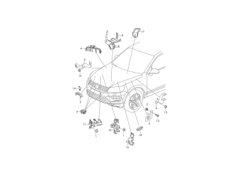 Cable holder, cable guide, harness for engine compartment
