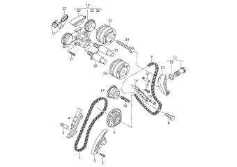 Camshaft timing chain, slide rail 3.6ltr. petrol engine+, CGRA, CMTA