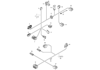 Wiring set for door rear