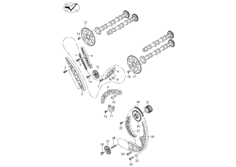 Camshaft timing chain, slide rail 3.0ltr. diesel engine+, CJMA, CNRB, CRCA, CRCD, CVVA, CVWA