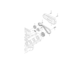 Toothed belt, toothed belt guard 4.2 ltr. diesel engine+, CKDA