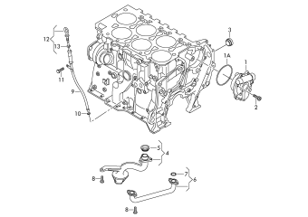 Oil pump, tube for oil dipstick, oil dipstick 3.6ltr. petrol engine+, CGRA, CMTA