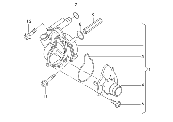 Coolant pump 4.2 ltr. diesel engine
