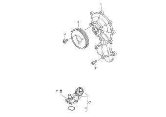 Coolant pump, coolant regulator 3.0ltr. diesel engine