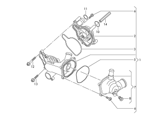 Coolant pump 4.2 ltr. petrol engine