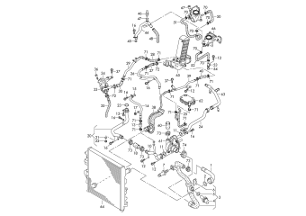 Coolant cooling system 4.2 ltr., return diesel engine