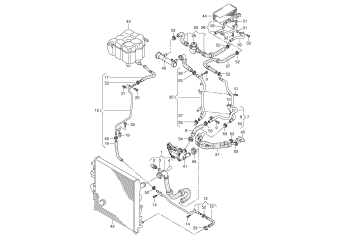 Coolant cooling system return, 4.2 ltr. petrol Engine