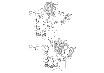 Air filter with connecting, parts, air mass meter 4.2 ltr. diesel engine