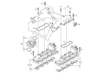 Intake connection 4.2 ltr. diesel engine