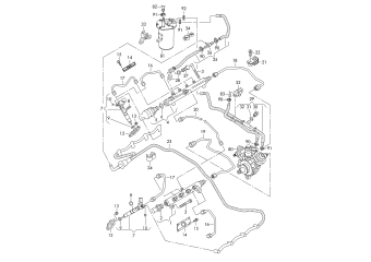 Fuel rail, injector unit, pressure pipe 4.2 ltr. diesel engine