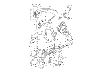 Vacuum system, exhaust gas recirculation 3.0ltr. diesel engine