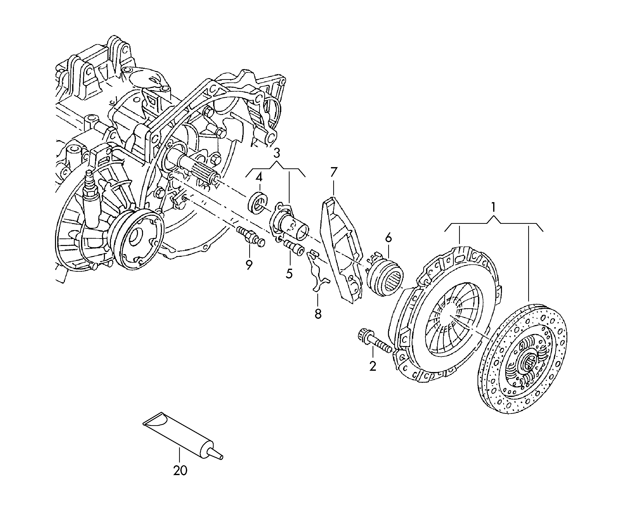 Coupling 1.4ltr. petrol eng.+, CAVD, CTHD Volkswagen Golf Plus 2012-2014 EUR Coupling 1.4ltr. petrol eng.+, CAVD, CTHD Volkswagen Golf Plus 2012-2014 EUR