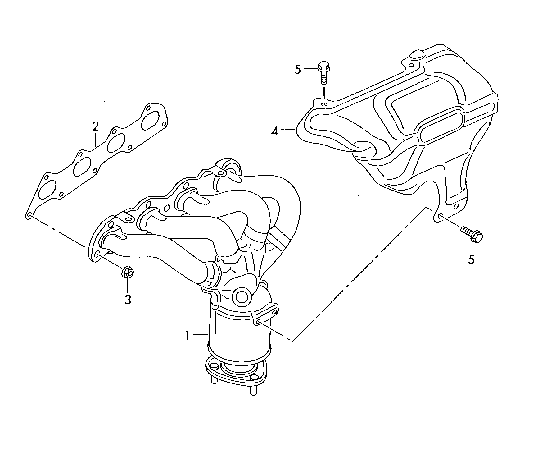 Exhaust manifolds petrol eng.+, CGGA Volkswagen Golf Plus 2012-2014 EUR Exhaust manifolds petrol eng.+, CGGA Volkswagen Golf Plus 2012-2014 EUR