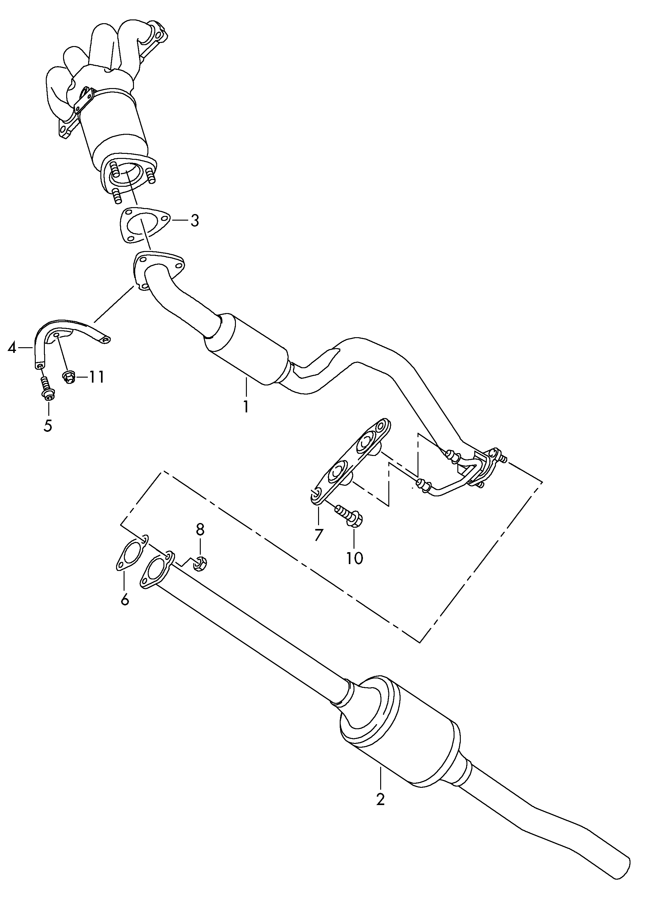 Exhaust pipe, catalytic converter 1.4ltr. petrol eng.+, CGGA Volkswagen Golf Plus 2012-2014 EUR Exhaust pipe, catalytic converter 1.4ltr. petrol eng.+, CGGA Volkswagen Golf Plus 2012-2014 EUR