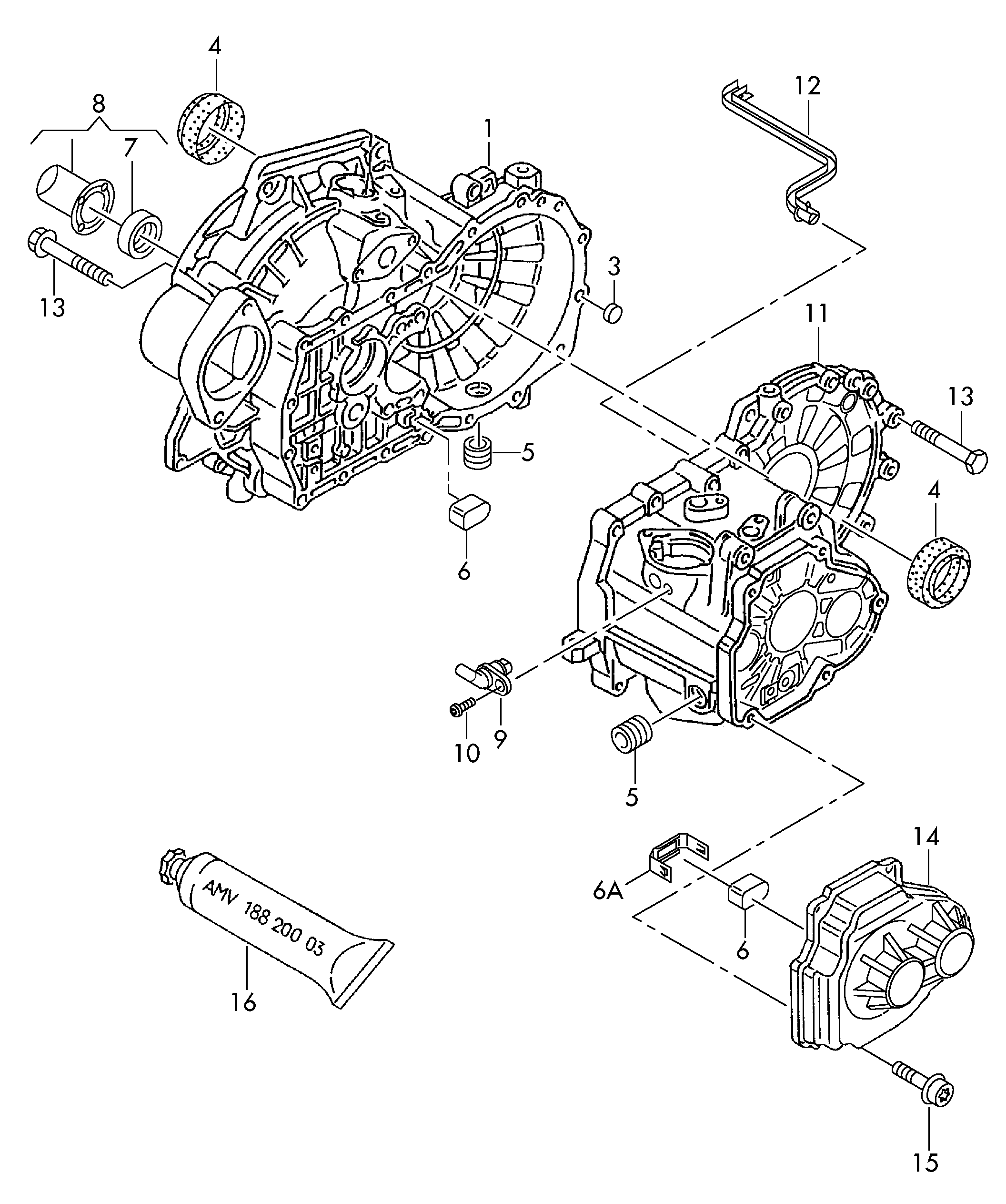 Gear housing, for 6 speed manual gearbox KWB Volkswagen Golf Plus 2012-2014 EUR Gear housing, for 6 speed manual gearbox KWB Volkswagen Golf Plus 2012-2014 EUR