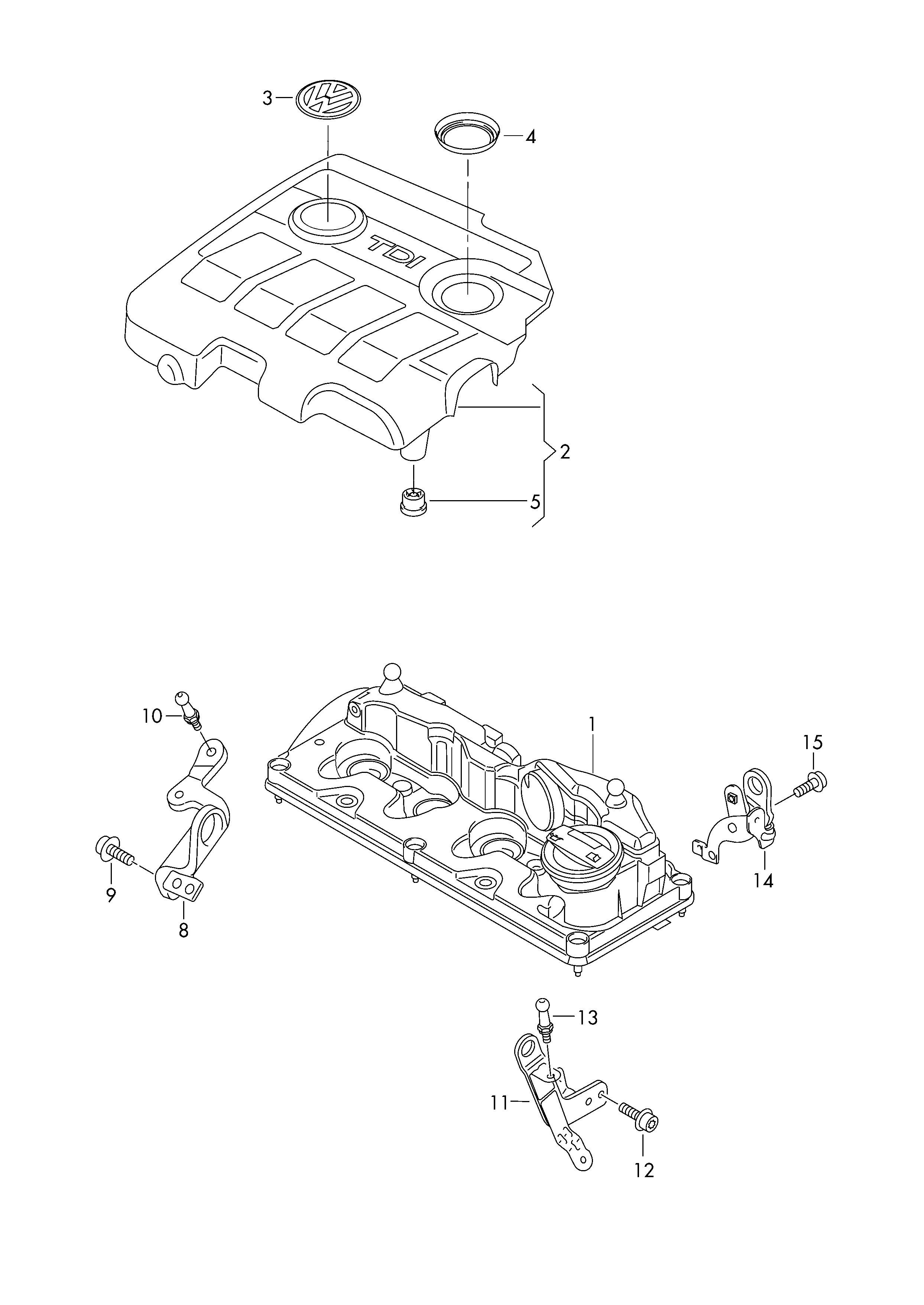 Cover for intake manifold 1.6ltr. diesel eng.+, CAYB, CAYC Volkswagen Golf Plus 2012-2014 EUR Cover for intake manifold 1.6ltr. diesel eng.+, CAYB, CAYC Volkswagen Golf Plus 2012-2014 EUR