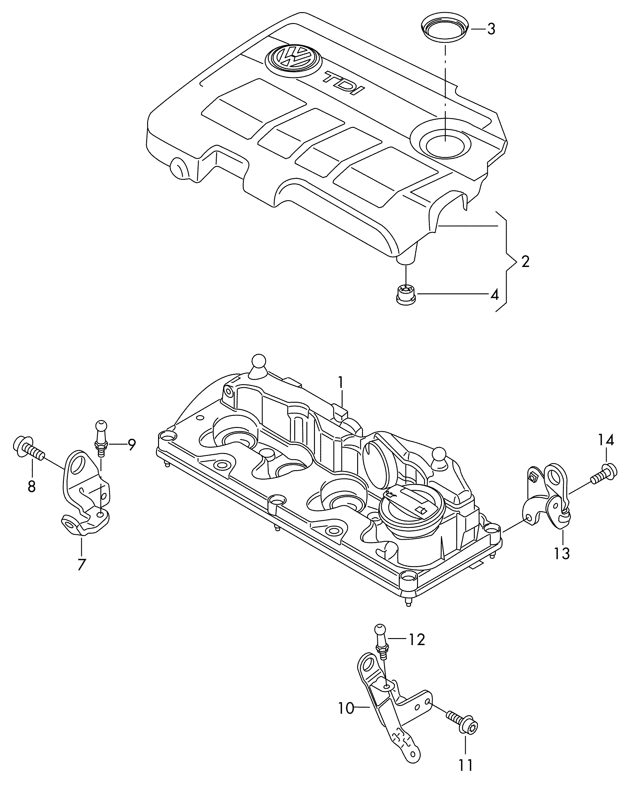Cover for intake manifold 2.0 ltr. diesel eng.+, CLCA, CFHB, CFHC Volkswagen Golf Plus 2012-2014 EUR Cover for intake manifold 2.0 ltr. diesel eng.+, CLCA, CFHB, CFHC Volkswagen Golf Plus 2012-2014 EUR