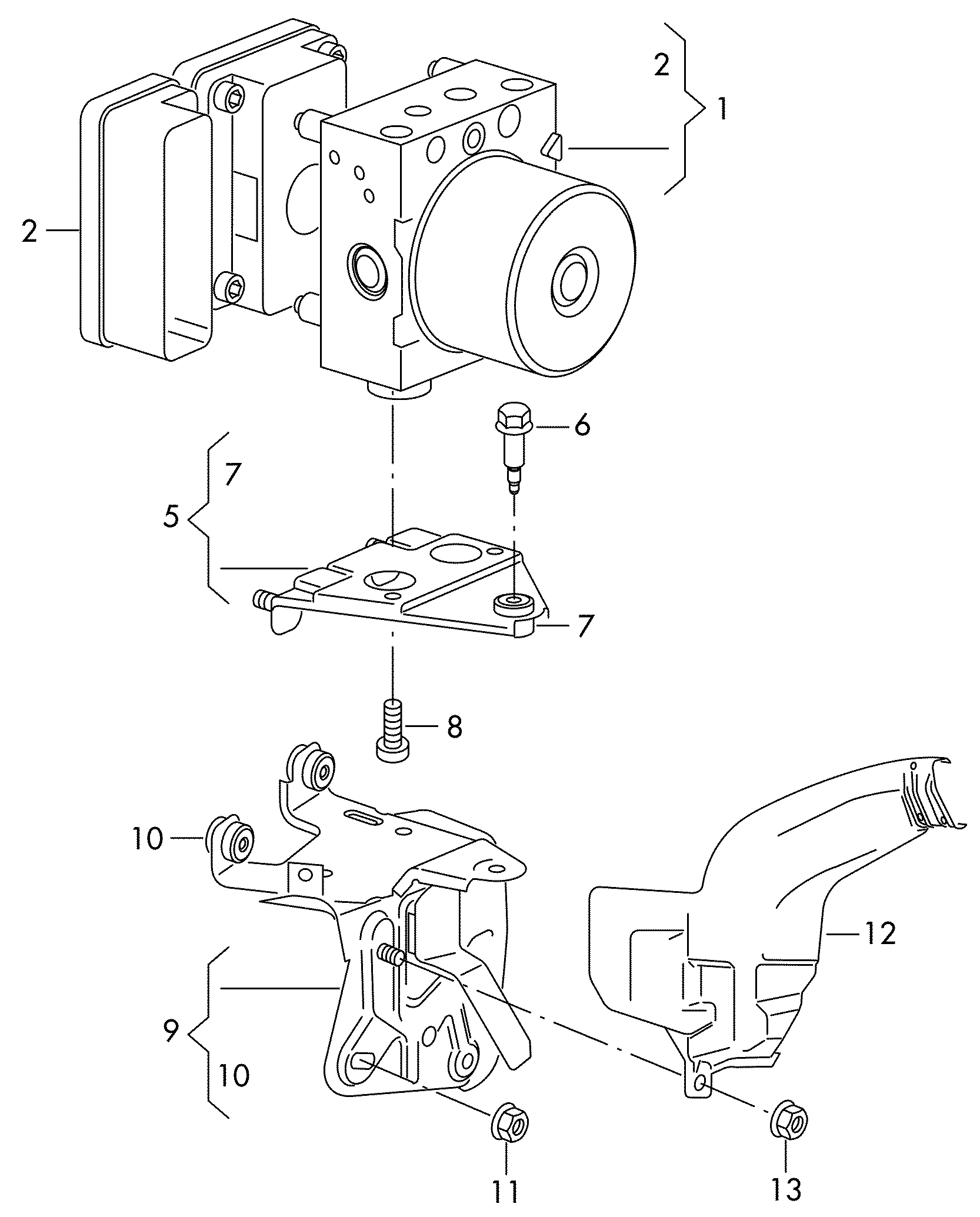 Anti-locking brake syst. -abs -PR -1AC Volkswagen Golf Plus 2012-2014 EUR Anti-locking brake syst. -abs -PR -1AC Volkswagen Golf Plus 2012-2014 EUR