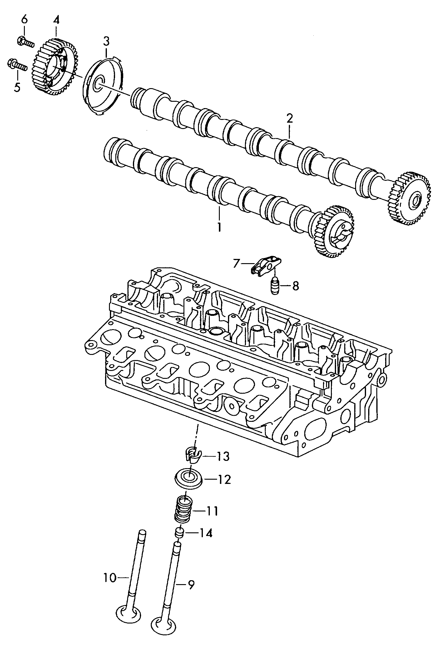 Camshaft, valves 1.6ltr. diesel eng.+, CAYB, CAYC Volkswagen Golf Plus 2012-2014 EUR Camshaft, valves 1.6ltr. diesel eng.+, CAYB, CAYC Volkswagen Golf Plus 2012-2014 EUR