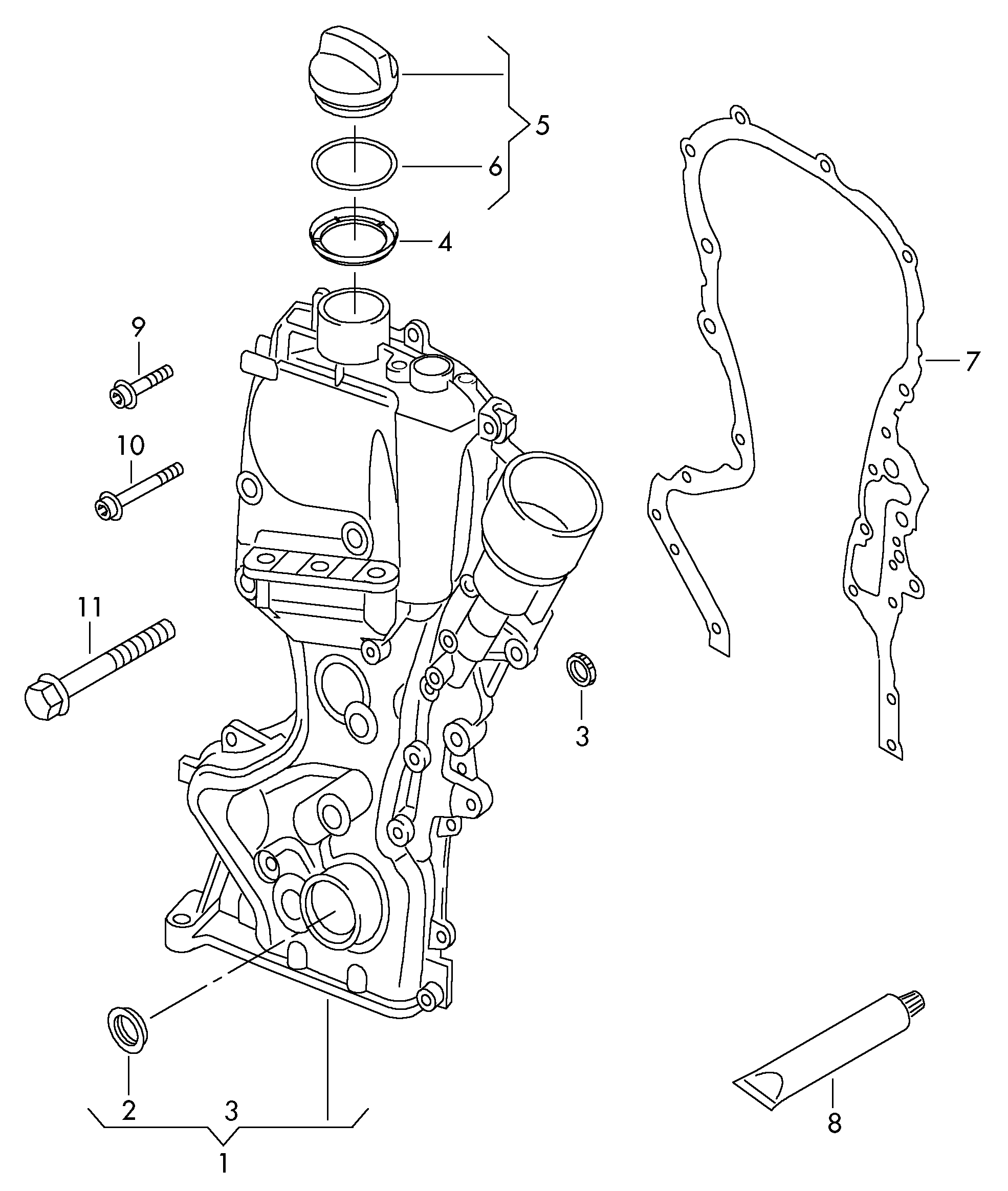 Timing case 1.4ltr. petr. engine Volkswagen Golf Plus 2012-2014 EUR Timing case 1.4ltr. petr. engine Volkswagen Golf Plus 2012-2014 EUR